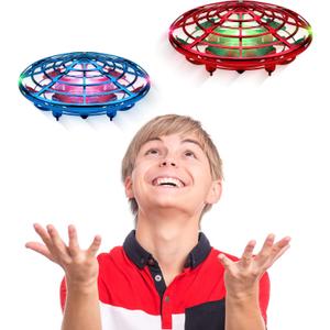Force1 Scoot Duo Hand Operated Drone for Kids or Adults - 2pk Hands Free Motion Sensor Mini Drones, Easy Indoor Flying Ball Small UFO Toys for Boys and Girls (Red and Blue)
