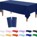 Kopokita 2PCS Navy Blue Plastic Tablecloths 54 x 108 Inch, Disposable Table Cloths Rectangle Party Table Covers