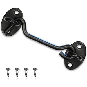 Door Latch, Door Lock Latch, Gate Latch, Barn Door Lock, Hook and Eye Latch Best for Window, Bedroom,Sliding Door. 4Inch ASONTAO (Door Lock - 1Pcs)