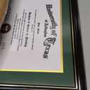 GraduationMall Double 8.5x11 Diploma Frame,Solid Wood & Tempered Glass,Black Finish with Gold Trim,Forest Green & Gold Mat