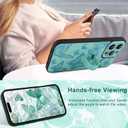 for iPhone 15 Pro Case with Finger Strap Holder, Cute Cool Butterfly Print Pattern Design for Women Men, Shockproof Anti Scratch Hand Kickstand Protective Cover, Green