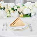 Bailarina 80 Pack Gold Satin Napkins,17x17 Inches Wedding Napkins Square Soft Silky Table Napkins Bulk Decorative Elegant Cloth Napkin for Party Decoration, Banquet,Wedding,Graduation