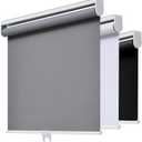 Cordless Roller Shades Blackout Blinds for Windows Room Darkening Rolled Up Shades with Spring System, UV Protection Window Shades Door Blinds for Home and Office (52" W x 72" H, Grey)