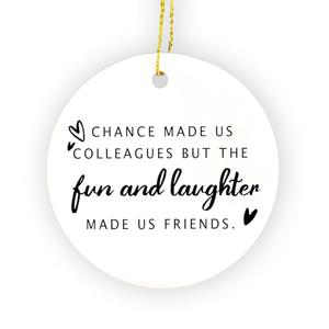 FUGWN Colleague Gifts Ornament, Coworker Hanging Ornaments for Christmas Tree Party Holiday Decorations, Work Bestie Gifts, Coworker Friends Gift for Women Decorative Ornaments Keepsake