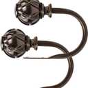 KAMANINA Decorative Curtain Drapery Holdbacks, Curtain Tiebacks Hooks with Screws Wall Mounted, Netted Texture Finials for Drapes Window Home Decoration, Bronze (1 Pair/2 Pack), Small