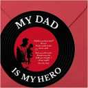 5 x 5" Funny Vintage Father's Day Greeting Card with Envelope Creative Black Retro Record Music CD Style, Unique Birthday Gift for Best Dad from Daughter & Son