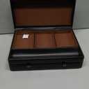Juvale Mens Jewelry Box Organizer and Holder - Black Watch Box with Leather Valet Tray for Home Improvement - 12.6 x 9 x 4 In