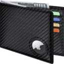 GIPUSSON Slim Leather Wallet for Men Airtag Hidden, Large Bifold Mens Wallet RFID Blocking with ID Windows, Credit Card Holder for Men Wallet (A-Modern Black)