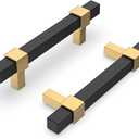 Goldenwarm 30 Pack Cabinet Handles Black and Gold Cabinet Pulls 3 Inch Hole Center Drawer Pulls Modern Bar Dresser Handles for Bathroom Kitchen Bedroom, Zinc Alloy