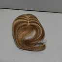 Flufymooz Real Human Hair Toppers for women, 10 Inch Clip in Bangs 100 Human Hair Toppers for Thinning Hair, Cover Hair Topper Hair Pieces with 150% Density Silk Base-Medium Brown with Blonde