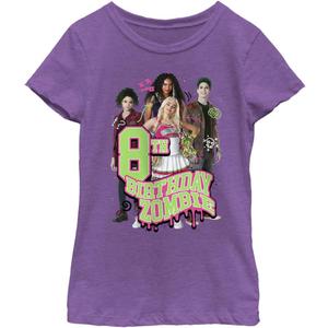 Disney Girl's Birthday Group 8 T-Shirt, Pur Berry, Small