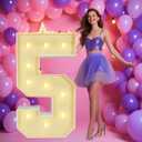 Marquee Light Up Numbers: 4FT Large Decorative Letters Signs for Party Decorations Baby Shower Birthday Wedding Engagement Anniversary, 4 Feet Tall Pre-Cut DIY Foamboard Number 5 - Easy to Assemble