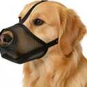 Dog Muzzle,Soft Mesh Muzzles for Small Medium Large Dogs, Breathable Adjustable Puppy Muzzles for Grooming Biting Chewing Scavenging,Allows Drinking and Panting, Black, XL