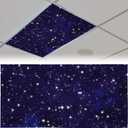 Patelai 4 x 2 Feet Fluorescent Light Cover for Ceiling Lights Magnetic Light Cover with 10 Magnets Fluorescent Light Filters for School Classroom Home Office Drop Lamp Decor(Starry)