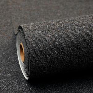 SHUFA Black Brown Cotton-Like Textured Grasscloth Wallpaper Matte Thick Real Woven Fabric Peel and Stick Contact Paper Removable Self Adhesive Washable (16.5"x236.2") A4