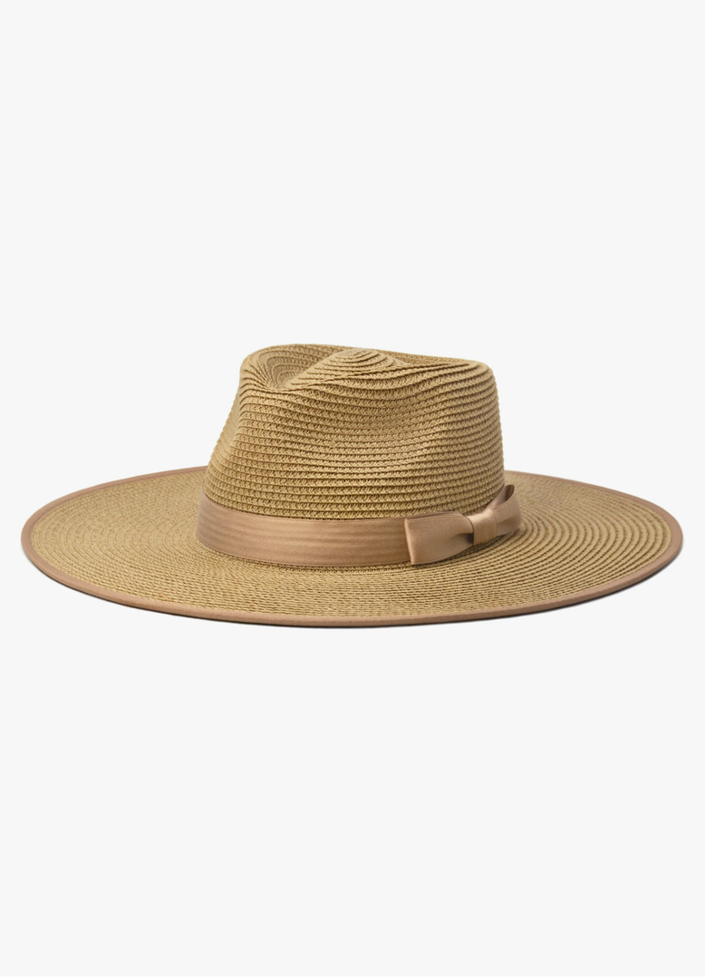 FLUFFY SENSE. Unisex Wide Brim Sun Hat Straw Panama Rancher Fedora Hat for Men Beach Hat for Women Large, Brown 