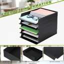 Wenqik 20 Pcs Stackable Paper Trays Rectangular Plastic Desk Holder Desktop Document File Organizer Storage Letter for Back to School Office Classroom (Black)