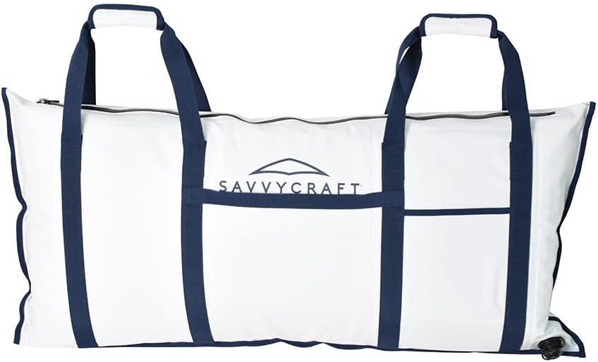 Savvycraft Soft Insulated Fishing Bag, Waterproof Leakproof Fish Storage Insulated Bag with Easy Grip Handles, White 40" L x 20" H