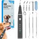 Plaque Remover for Teeth, Pet Ultrasonic Cleaner, Dog Plaque and Tartar Remover with LED Light, Dog Teeth Cleaning Dental Care Kit for Tartar and Stains, Suitable for Dogs and Cats (Black)