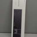 AUSDOM 2.4G Wireless Bluetooth Keyboard Full Size, Quiet Slim Multi-Device Rechargeable Cordless QWERTY Keyboard with Number Pad, Low Profile Silent Flat Universal Keyboards for Computer/Mac/Windows (Black Grey)