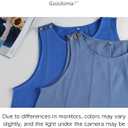 Gozoloma Womens 2 Piece Outfits Sleeveless Matching Sets A Line Tank Tops Contrast Stitching High Waist Shorts with Pockets (Blue, L)