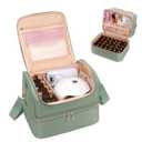 Nail Polish Organizer Case, Nail Supplies Storage Box Holds 45 Bottles Nail Polish & Nail Lamp, Travel Nail Tech Carrying Case, Nail Kit Bag For Nail Stuff & Manicure Tools (45 Slots, Green)