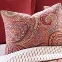 Levtex Home - Spruce Red Quilt Set - King/Cal King Quilt (106x92in.) + Two King Pillow Shams (36x20in.) - Paisley Pattern in Burgundy, Red, Tan, Grey - Reversible - Cotton