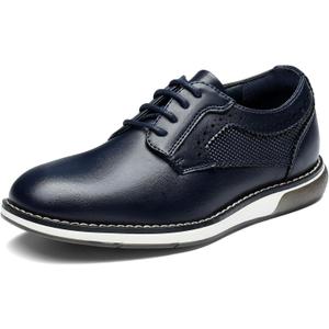 Bruno Marc Boy's Casual Dress Oxford Comfort Uniform Formal Sneaker Shoes (4 Big Kid, Blue)