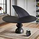 Folding Round Table Top Extender 60'' inch Wood Round Table Top No Legs Foldable Replace Desktop for Indoor Outdoor Patio Table Heavy-Duty Portable Table Extender Top (Black, 59in)
