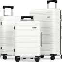 BEOW 3 Piece Luggage Sets With Spinner Wheels TSA Lock Expandable Durable Polycarbonate Hardside Lightweight Suitcase For Men Women Zipper Travel Luggage Set 3 Pcs 20/24/28Inch Beige