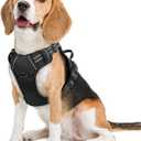 rabbitgoo Dog Harness No Pull with 2 Leash Clips, Adjustable Soft Padded, Reflective Oxford No Choke Pet Vest with Easy Control Handle for Small Dogs, Black, S