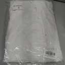 Womens White Ruffle Trim Muslin Blouse Long Raglan Balloon Sleeves Casual Button Tops, S