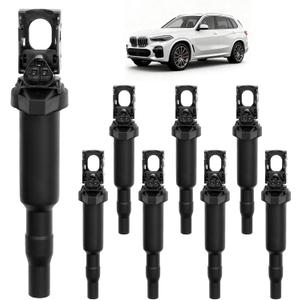 HQPASFY Ignition Coil Packs, Compatible with 2002-2018 BMW 750li/550i/650i/750i, X5/X6, 545i/645ci/745i/745li, Alpina B6/B7/M5/M6 4.4L 4.8L, Replaces# 0221504470, UF-592 (8 Pcs)