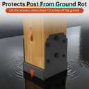 6x6 Post Base Brackets4PCS Heavy-Duty Post Bracket Surface Mount for Concrete, Thickened Pergola Brackets, 10,000 lbs Capacity, Black, Hidden Fasteners