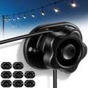 Saillong 8 Pack Heavy Duty String Light Hanging Kit, Weatherproof Hanging Anchors Outdoor Hanger Hooks for Hanging Fairy Lights, Patio Lights, Party Lights, Shade Sails, Black