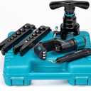 LIBRATON Flaring Tool, HVAC Flaring Tool Kit, Copper Flaring Tool, 45 Eccentric Single Flare Tool for 1/4''-3/4'' and 6-19mm with Pipe Cutter, Deburring Tool for Copper Aluminum Pipe