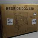 Bedside Dog Bed, 6-Height Adjustable Elevated Cat Bed for Small & Medium Puppy & Cat, Extension for Human Bed, Pet Bassinet with Removable & Washable Cover, Dogs Couch with Sides (30" L x 21" W)