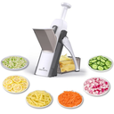 ONCE FOR ALL Safe Mandoline Slicer 5 in 1 Vegetable Chopper Food Potato Cutter, Strips Julienne Dicer Adjustable Thickness 0.1-8 mm Kitchen Chopping Artifact Fast Meal Prep (Gray)