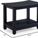 KaimuBench Heavy Duty HDPS Shower Bench Seat, Waterproof Shower Stool for Shaving Legs, Large Poly Lumber Bathroom Chair Seat with Adjustable Feet, Indoor/Outdoor Use, No Maintenance, Black