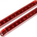 Autosmart 2PCS Red 17" 11 LED Trailer Light Bar Sealed Stop Turn Tail Park Brake Light Truck Trailer Clearance Marker ID Bar