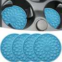 3 x Car Cup Coaster, Universal Automotive Waterproof Non-Slip Cup Holders Sift-Proof Spill Holder Car Interior Accessories 4 Pack Blue