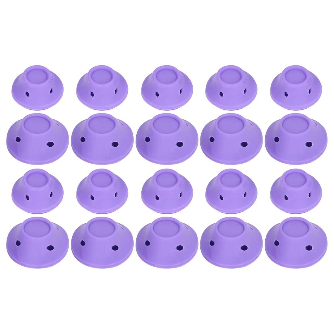 Silicone Hair Curlers Set,20Pcs No Clip Heatless Hair Curlers Roller,Mushroom Shaped Hair Curlers Set for Girls Women DIY Wave Hair Style Tool Purple