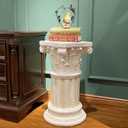 Exquisite Magnesium Oxide Corinthian Greek Column Pillar with Stand Base Pedestal for Indoor Outdoor Garden Backyard Courtyard Patio Office Decor23.9High,White