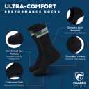 Cotton Cushioned Crew Socks, Patriotic & Thin Line Designs (Black)