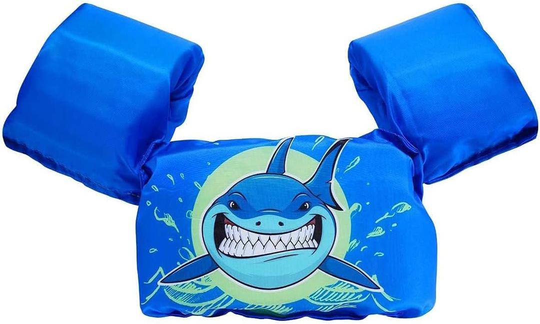 AmazeFan Kids Swim Life Jacket Vest for Swimming Pool, Swim Aid Floats, Toddler Swim Vest with Storage Bag,Suitable for 30-50 lbs Infant/Baby/Toddler,Children/Sea/Beach (Shark)