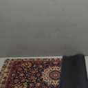 Vintage Rug Gaming Mouse Pad XL Dark Brown Retro Carpet Aesthetic Extended Large Mat Mousepad Desk Pad Non-Slip Rubber Base Stitched Edge Flower Keyboard Pad Playmat for Computer,31.5×11.8 Inch