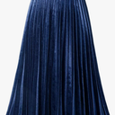 GOOBGS Women's Pleated A-Line High Waist Swing Flare Midi Skirt M