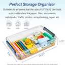 CATOOMUU 2 Pcs 5.5qt 9 x 13 Plastic Portable Project Case With Snap-Tight Latch Clear Stackable Storage Box With Lids Organizer Container For A4 File Photo Documents Scrapbook Craft Art Supplies