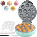 Baker's Friend Cake Pop Maker Machine Set with Cake Pop Stand, Sticks & Fork Tool, 12 Cake Pops Capacity, Aquamarine
