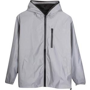 Ymosrh Men's Waterproof Jacket Fully Reflective Windbreaker Jackets Lightweight Packable Windproof Rain Coat, XL